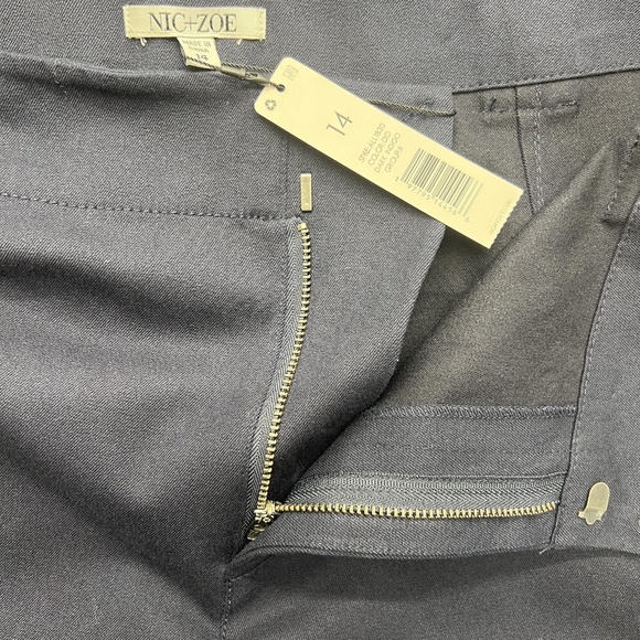 NIC+ZOE Pants Womens 14 Blue Streamlined Demi-Bootcut Pants Center Front Crease - Picture 6 of 11